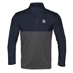 New York Yankees Levelwear Pursue Insignia 2.0 Quarter-Zip Pullover Top Navy/Charcoal