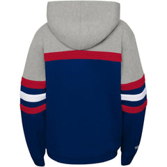 St. Louis Cardinals Youth Cooperstown Collection Head Coach Pullover Hoodie Heather Gray/Navy | Mitchell & Ness