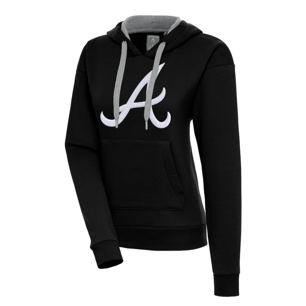 Atlanta Braves Antigua Women's Victory Pullover Hoodie Black