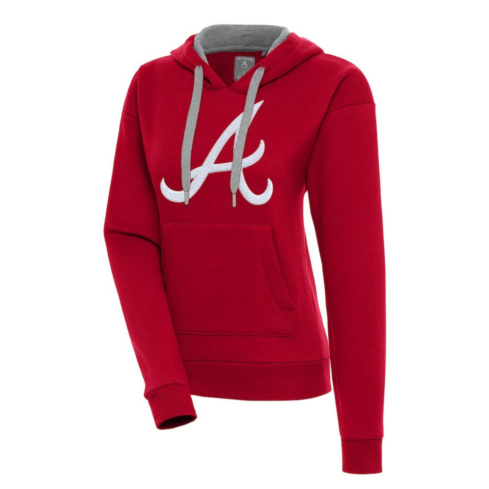 Atlanta Braves Antigua Women's Victory Pullover Hoodie Red