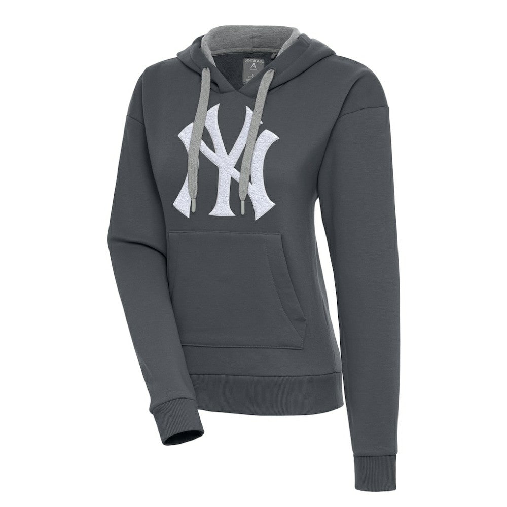 New York Yankees Antigua Women's Victory Pullover Hoodie Charcoal