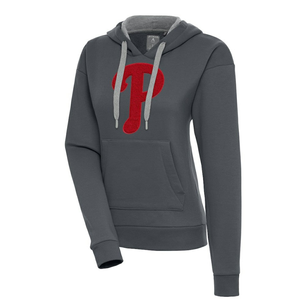 Philadelphia Phillies Antigua Women's Victory Pullover Hoodie Charcoal