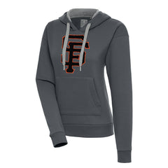 San Francisco Giants Antigua Women's Victory Pullover Hoodie Charcoal