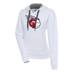 Cleveland Guardians Antigua Women's Victory Pullover Hoodie White