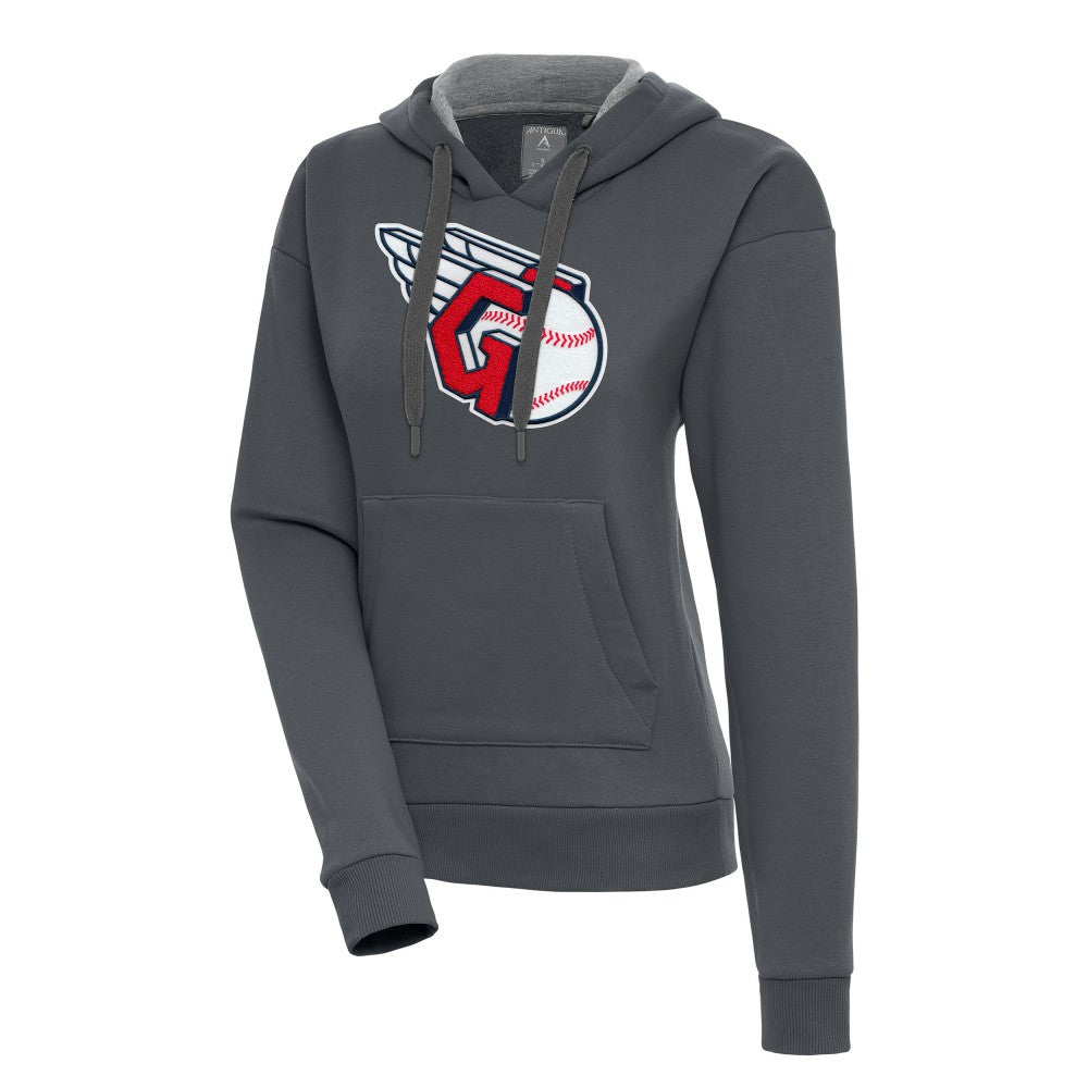 Cleveland Guardians Antigua Women's Victory Pullover Hoodie Charcoal