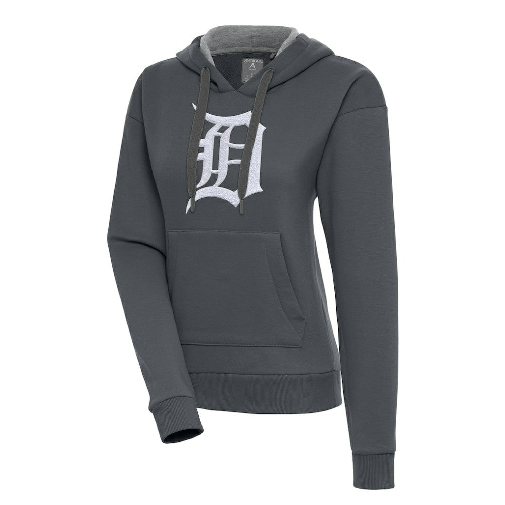 Detroit Tigers Antigua Women's Victory Pullover Hoodie Charcoal