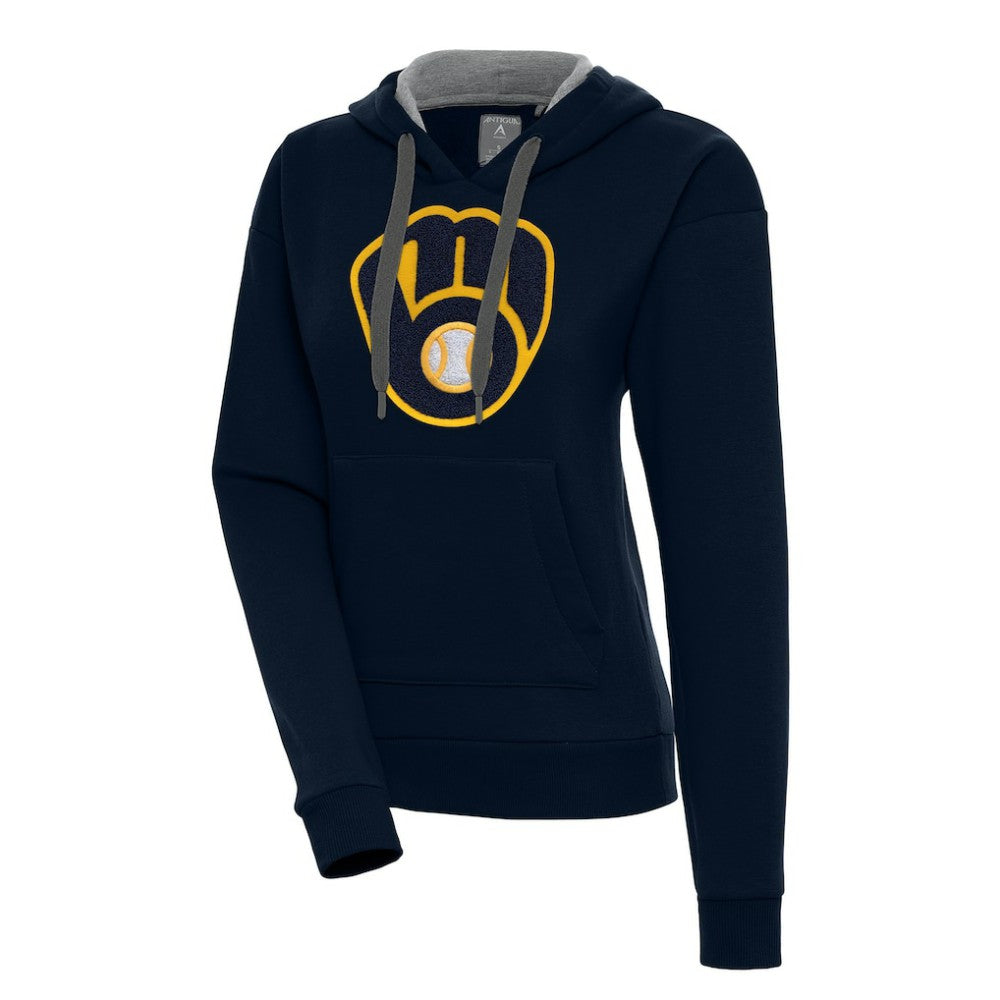 Milwaukee Brewers Antigua Women's Victory Pullover Hoodie Navy