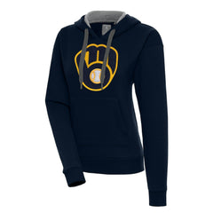 Milwaukee Brewers Antigua Women's Victory Pullover Hoodie Navy