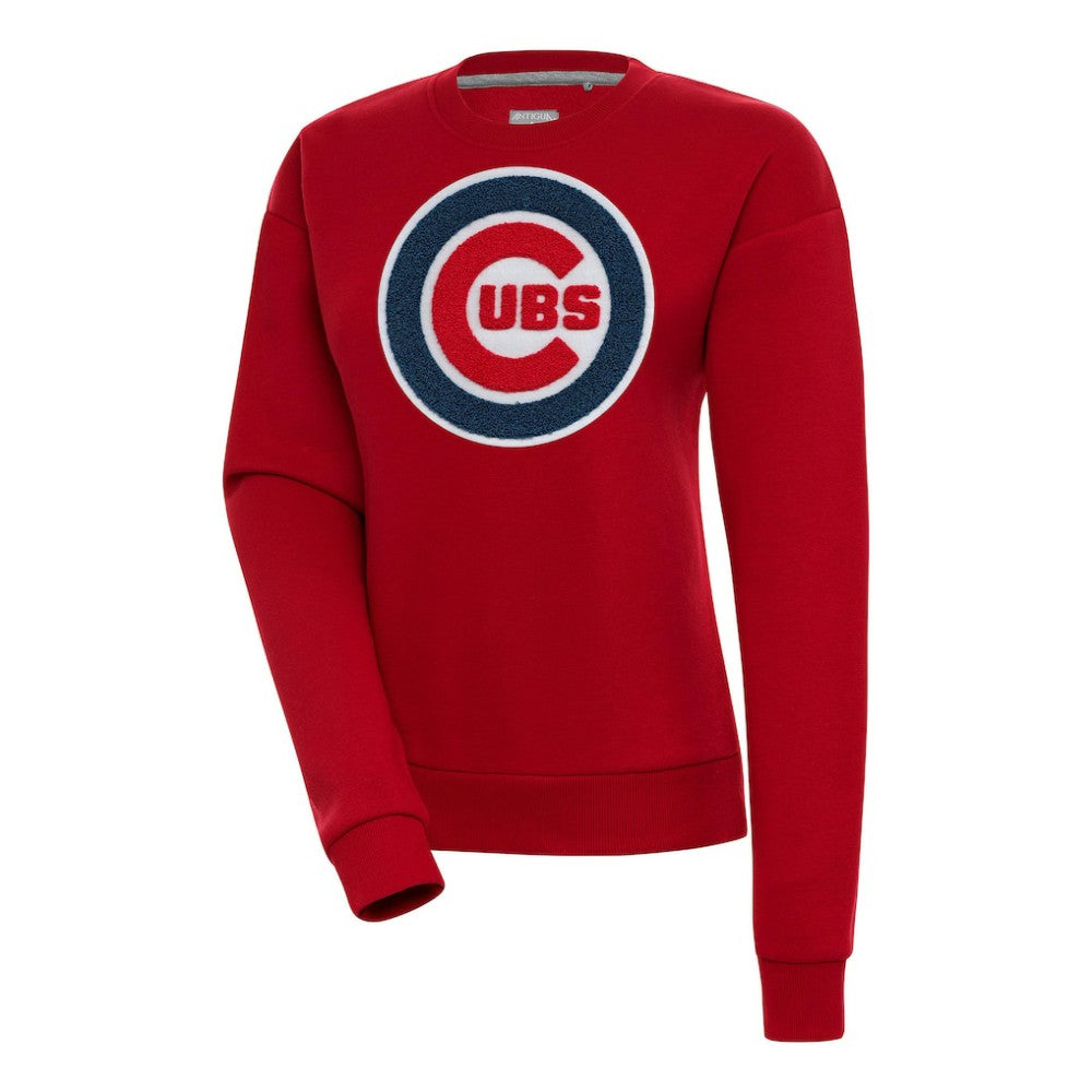 Chicago Cubs Antigua Women's Victory Chenille Pullover Sweatshirt Red