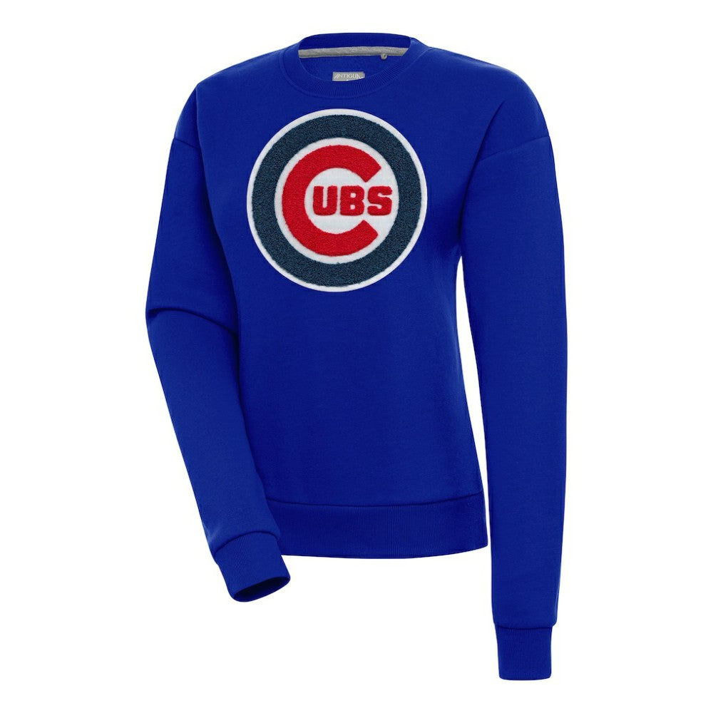 Chicago Cubs Antigua Women's Victory Chenille Pullover Sweatshirt Royal