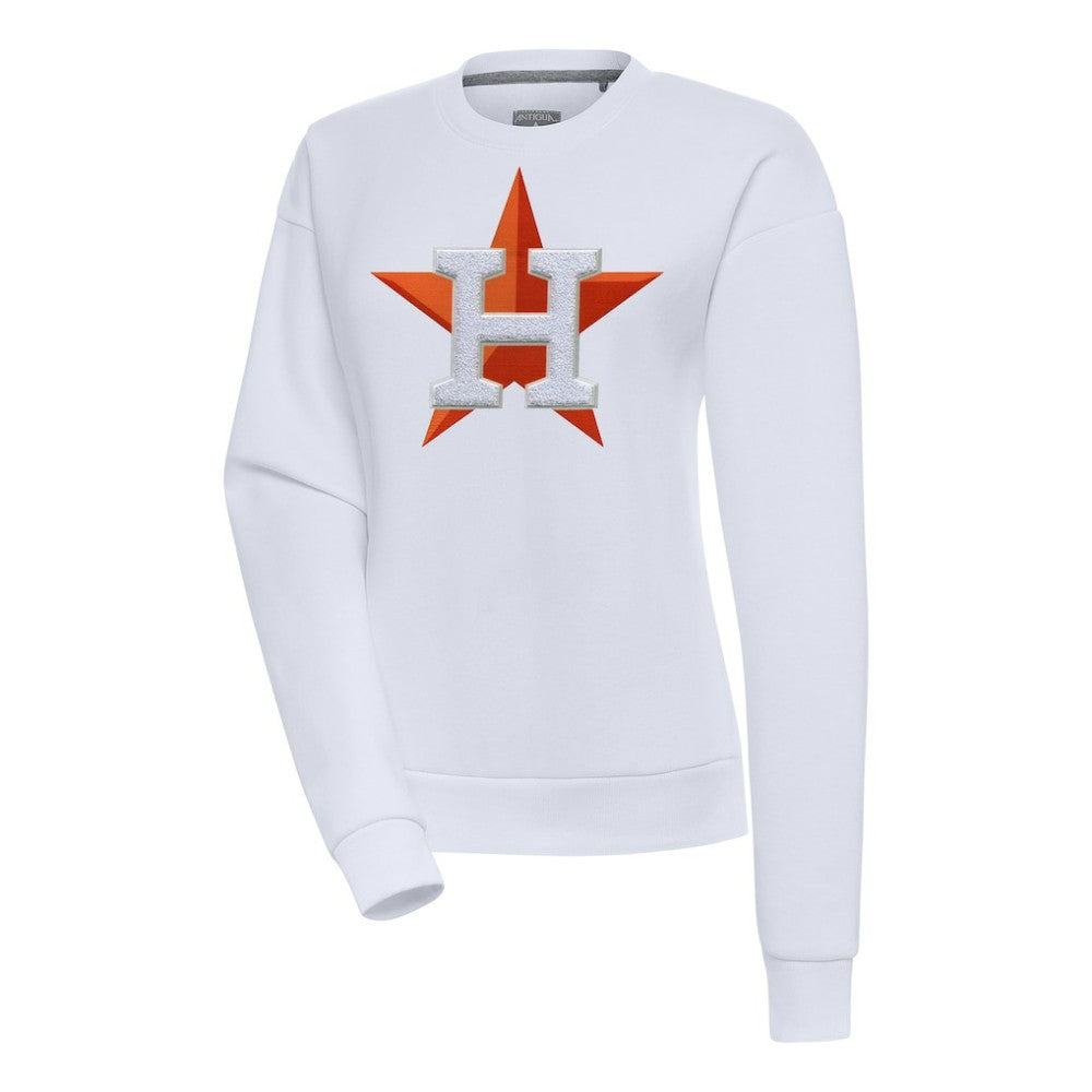Houston Astros Antigua Women's Victory Chenille Pullover Sweatshirt White