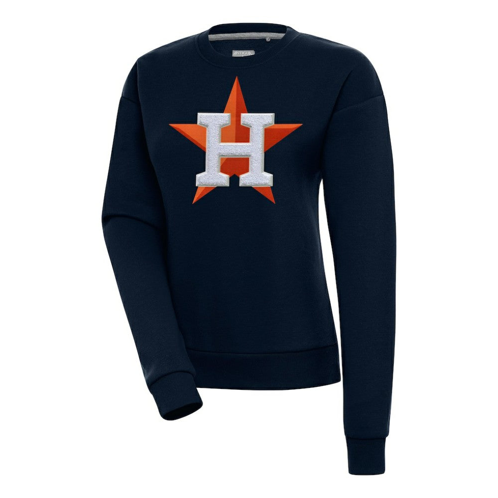 Houston Astros Antigua Women's Victory Chenille Pullover Sweatshirt Navy
