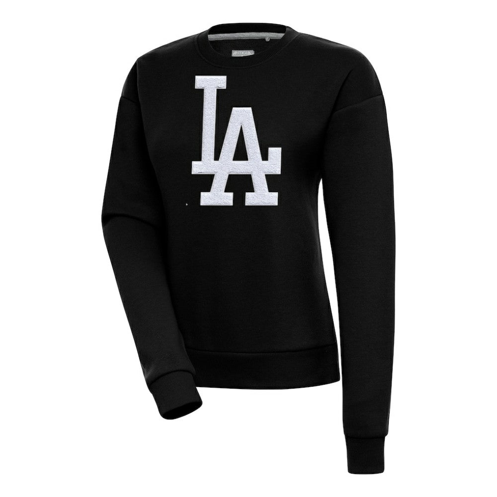 Los Angeles Dodgers Antigua Women's Victory Chenille Pullover Sweatshirt Black