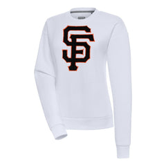 San Francisco Giants Antigua Women's Victory Chenille Pullover Sweatshirt White