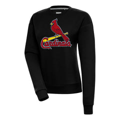 St. Louis Cardinals Antigua Women's Victory Chenille Pullover Sweatshirt Black