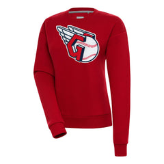 Cleveland Guardians Antigua Women's Victory Chenille Pullover Sweatshirt Red