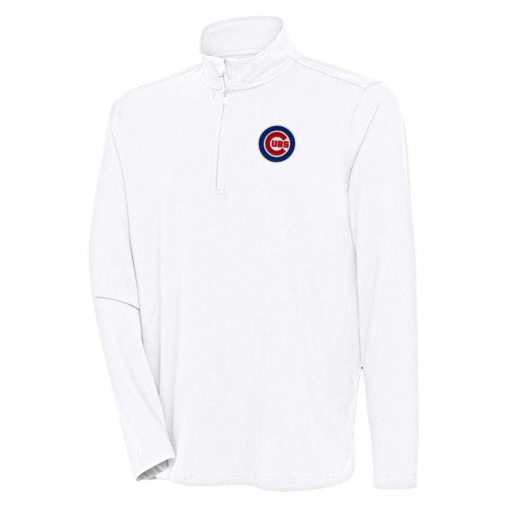 Chicago Cubs Antigua Hunk Quarter-Zip Pullover Top White