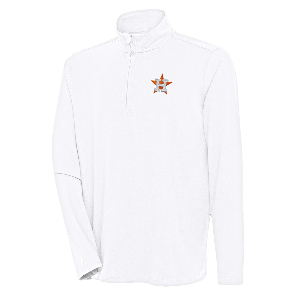 Houston Astros Antigua Hunk Quarter-Zip Pullover Top White