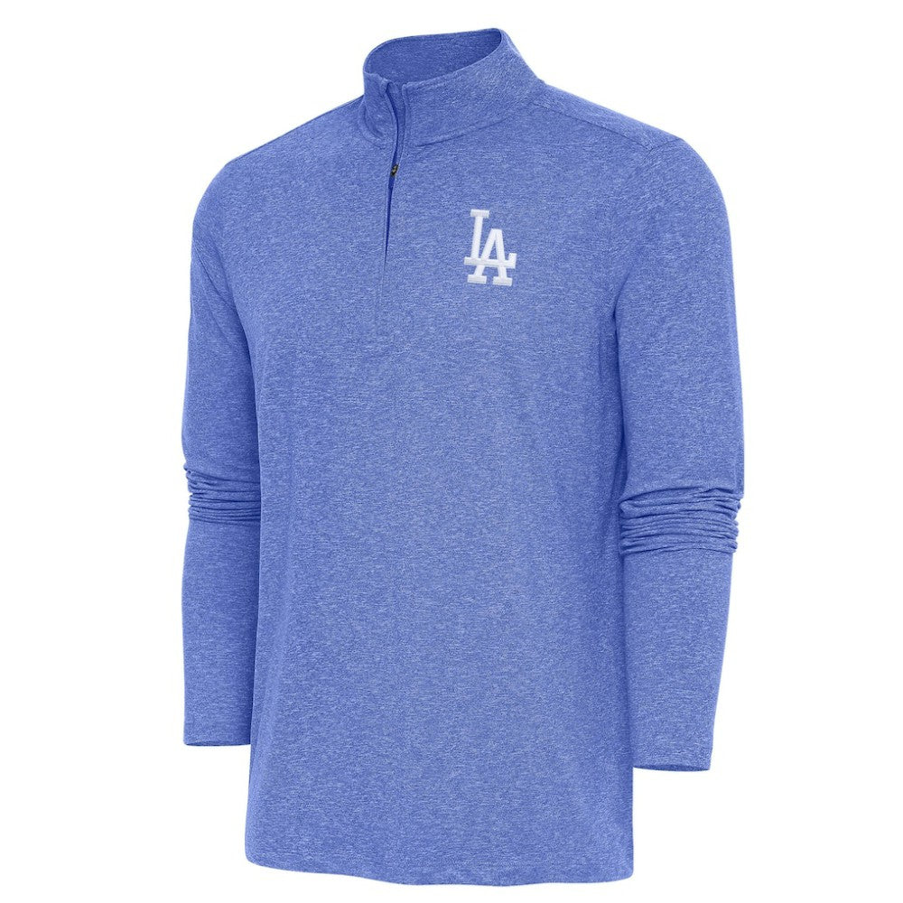 Los Angeles Dodgers Antigua Hunk Quarter-Zip Pullover Top Heather Royal
