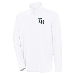 Tampa Bay Rays Antigua Hunk Quarter-Zip Pullover Top White