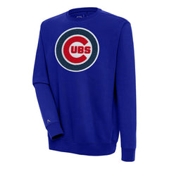 Chicago Cubs Antigua Victory Crewneck Chenille Pullover Sweatshirt Royal