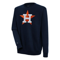 Houston Astros Antigua Victory Crewneck Chenille Pullover Sweatshirt Navy