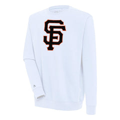 San Francisco Giants Antigua Victory Crewneck Chenille Pullover Sweatshirt White