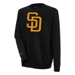 San Diego Padres Antigua Victory Crewneck Chenille Pullover Sweatshirt Black