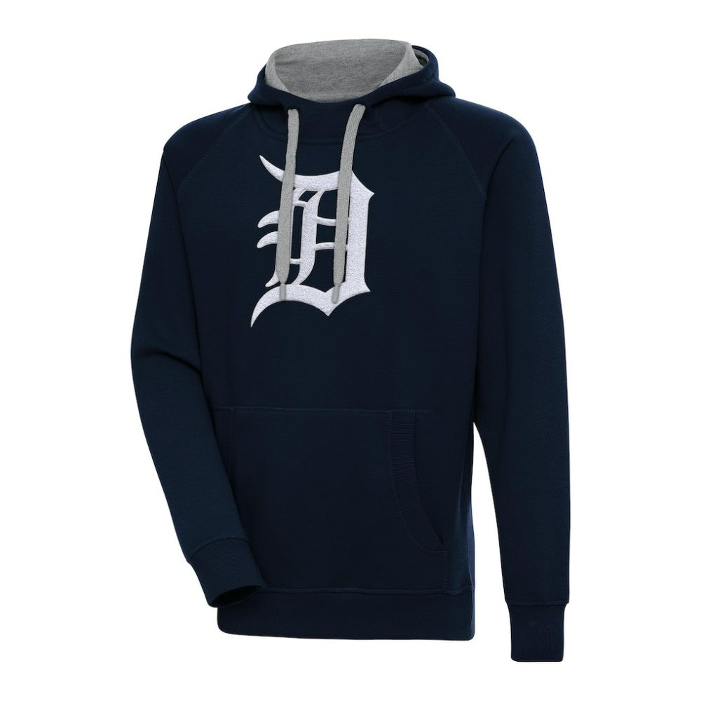 Detroit Tigers Antigua Victory Chenille Pullover Hoodie Navy