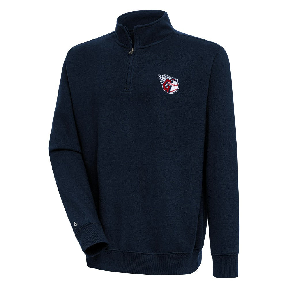 Cleveland Guardians Antigua Victory Quarter-Zip Pullover Top Navy