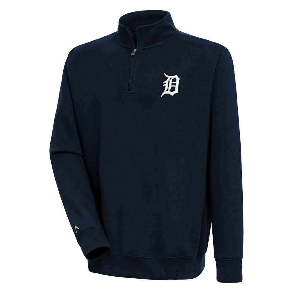 Detroit Tigers Antigua Victory Quarter-Zip Pullover Top Navy