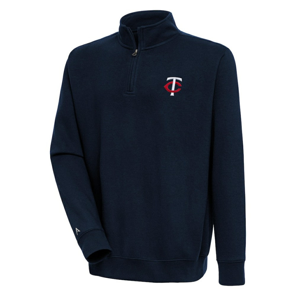 Minnesota Twins Antigua Victory Quarter-Zip Pullover Top Navy