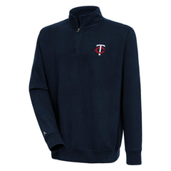 Minnesota Twins Antigua Victory Quarter-Zip Pullover Top Navy