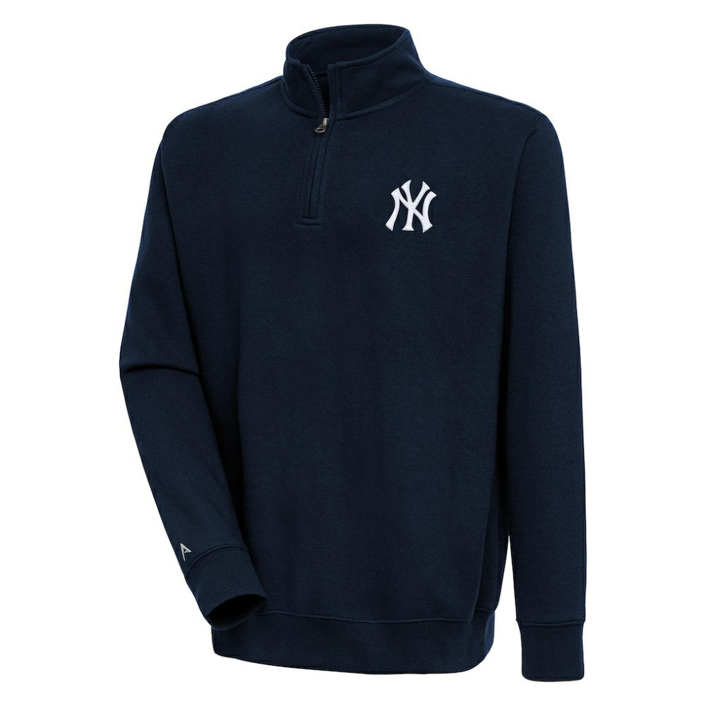 New York Yankees Antigua Victory Quarter-Zip Pullover Top Navy