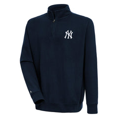 New York Yankees Antigua Victory Quarter-Zip Pullover Top Navy