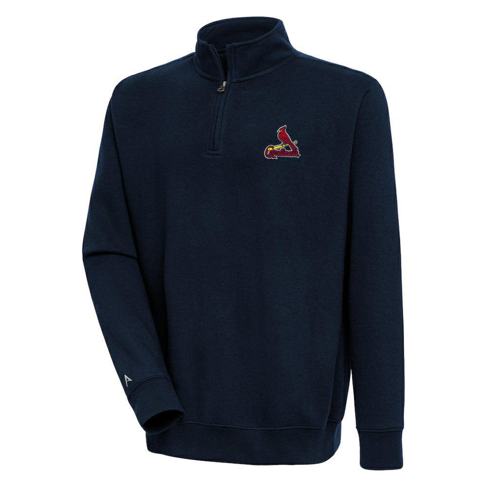 St. Louis Cardinals Antigua Victory Quarter-Zip Pullover Top Navy