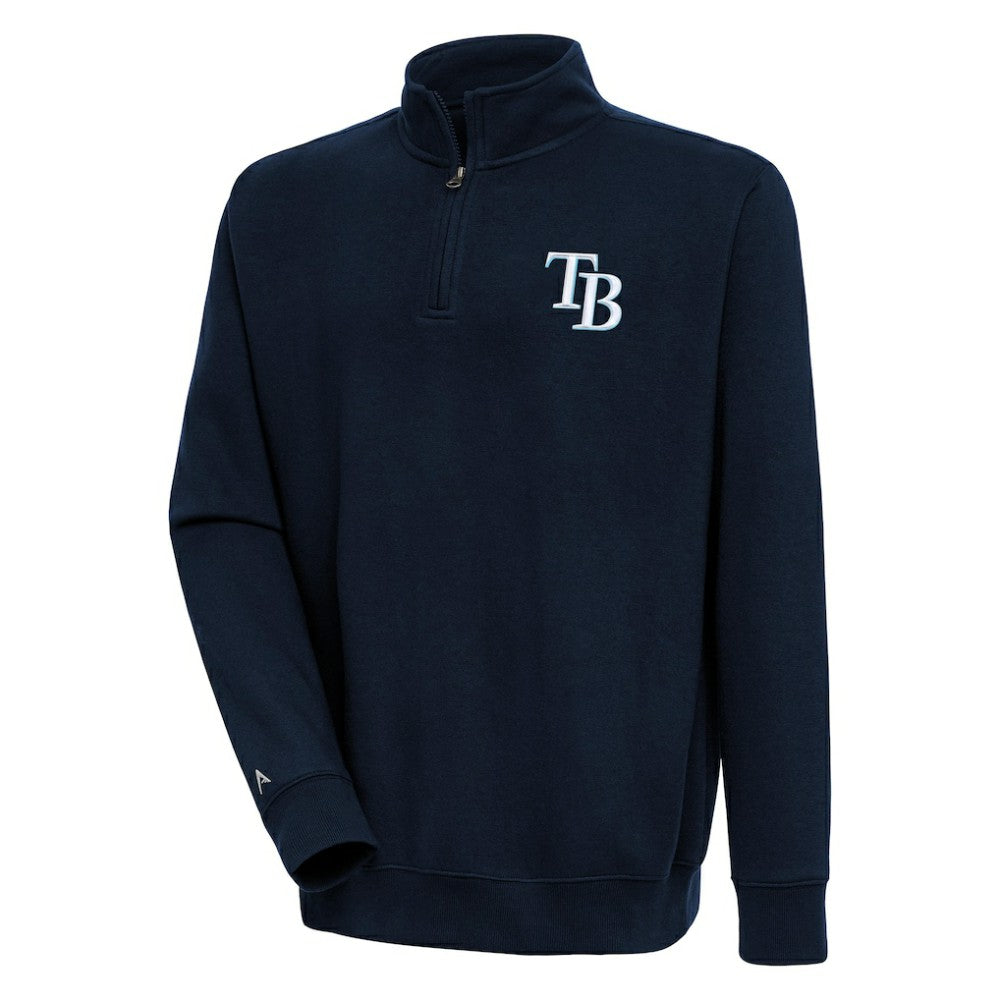 Tampa Bay Rays Antigua Victory Quarter-Zip Pullover Top Navy