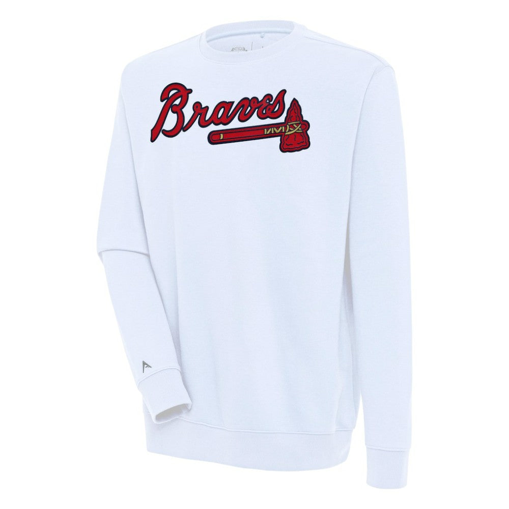 Atlanta Braves Antigua Victory Pullover Sweatshirt White