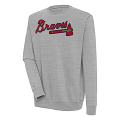 Atlanta Braves Antigua Victory Pullover Sweatshirt Heather Gray
