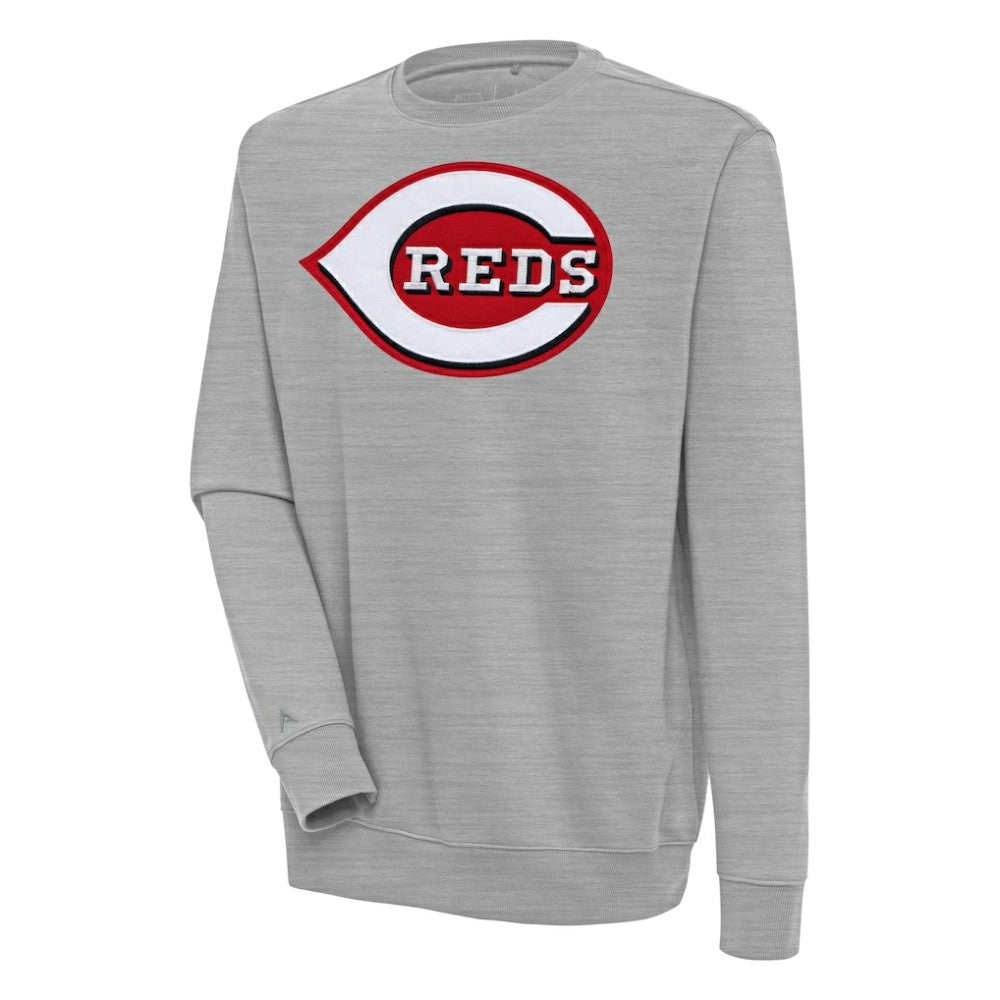 Cincinnati Reds Antigua Victory Pullover Sweatshirt Heather Gray
