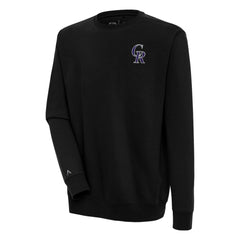 Colorado Rockies Antigua Victory Pullover Sweatshirt Black
