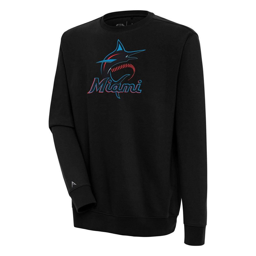 Miami Marlins Antigua Victory Pullover Sweatshirt Black