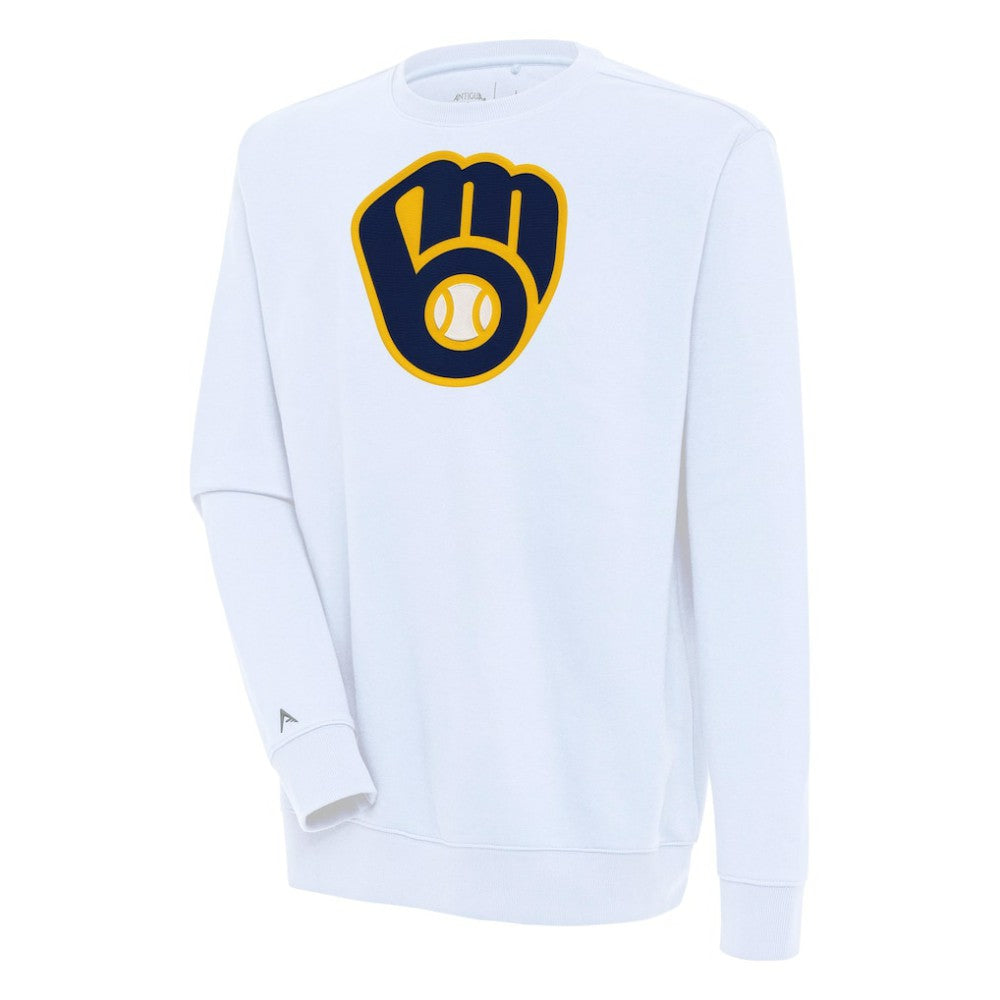 Milwaukee Brewers Antigua Victory Pullover Sweatshirt White