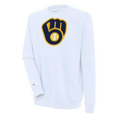 Milwaukee Brewers Antigua Victory Pullover Sweatshirt White