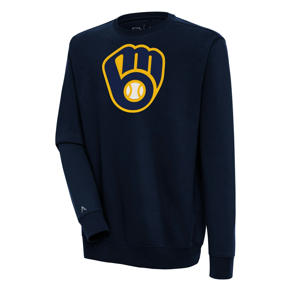 Milwaukee Brewers Antigua Victory Pullover Sweatshirt Navy