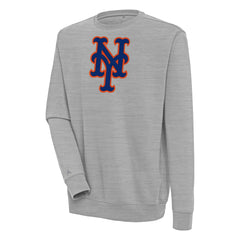 New York Mets Antigua Victory Pullover Sweatshirt Heather Gray