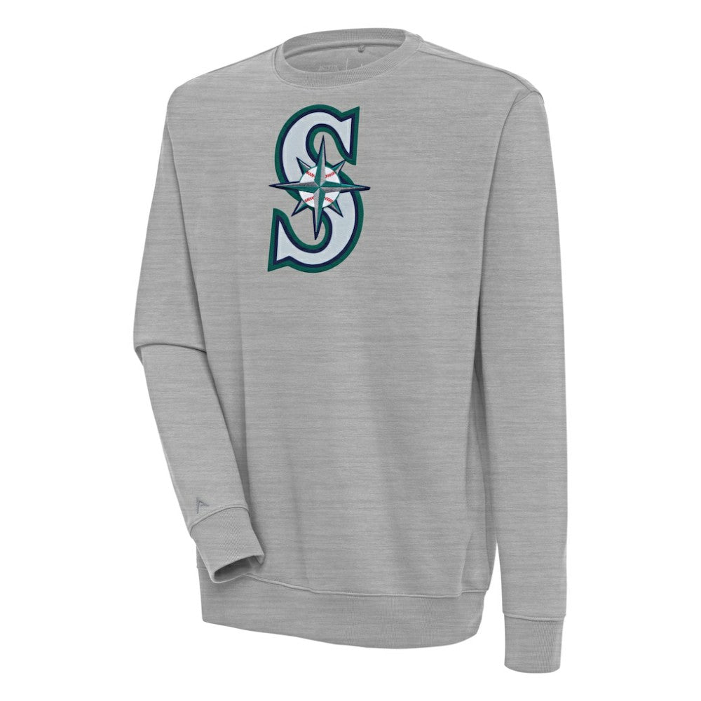 Seattle Mariners Antigua Victory Pullover Sweatshirt Heather Gray