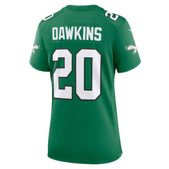 Brian Dawkins Philadelphia Eagles Women's Alternate Game Jersey - Kelly Green