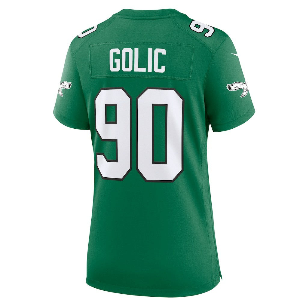 Mike Golic Philadelphia Eagles Women's Alternate Game Jersey - Kelly Green