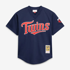 David Ortiz Minnesota Twins Youth Cooperstown Collection Mesh Batting Practice Jersey Navy | Mitchell & Ness